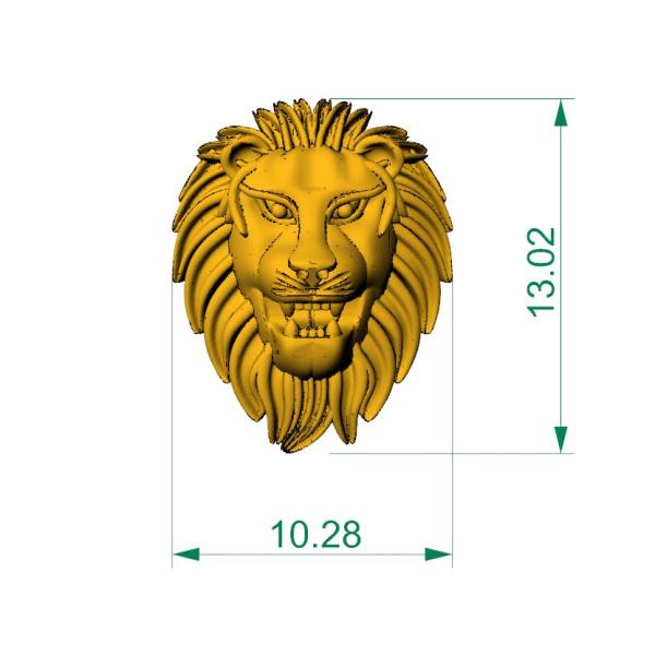 Lion Haed Murti Logo 3D Cad File Gold Of Jewelry
