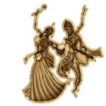 Dancing Radha Krishna Gold Pendant 3D Cad File