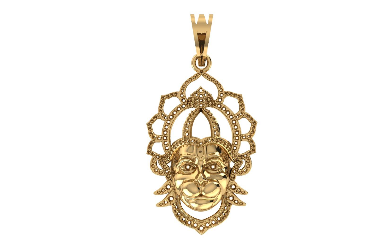 Good Hanuman Ji 3D Pendant Cad File