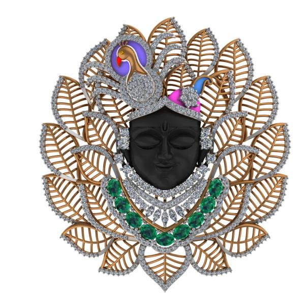 Exclusive Lord Krishna Diamond Pendant 3d Cad File