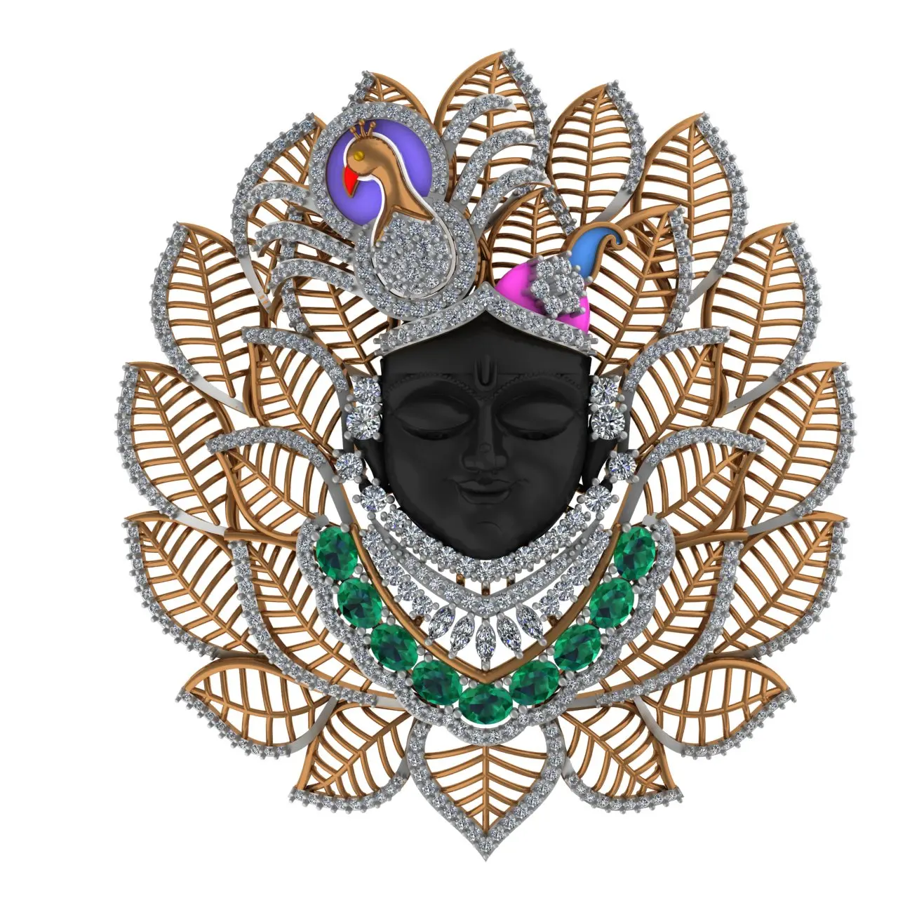 Exclusive Lord Krishna Diamond Pendant 3d Cad File