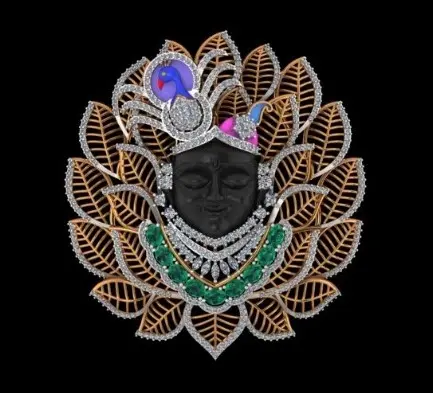 Exclusive Lord Krishna Diamond Pendant 3d Cad File
