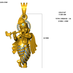 Krishna Gold Pendant 3dm Cad File