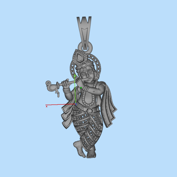 Krishna Gold Pendant 3dm Cad File