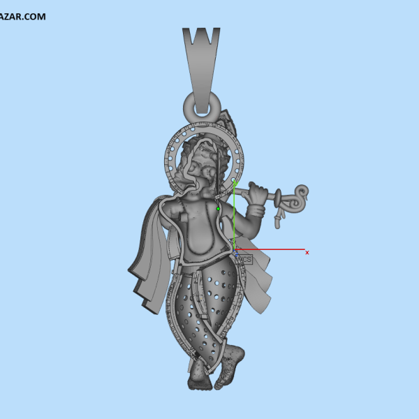 Krishna Gold Pendant 3dm Cad File