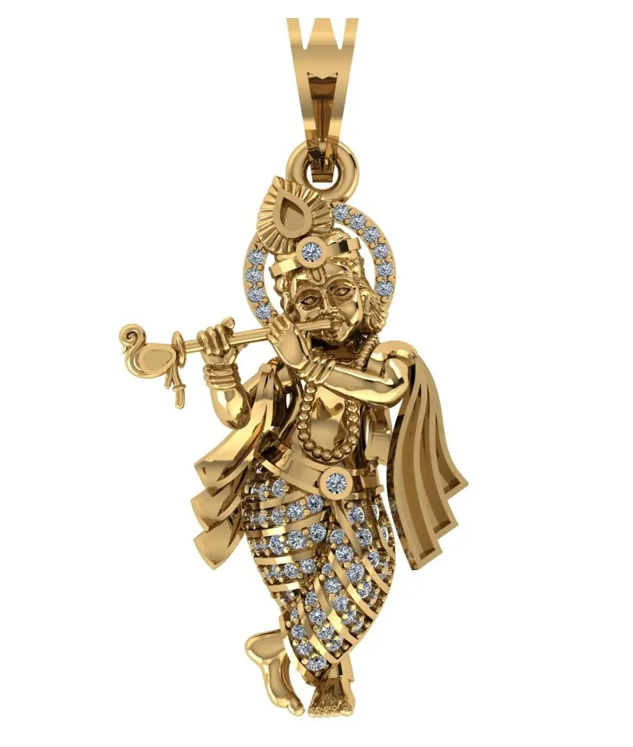 Krishna Gold Pendant 3dm Cad File