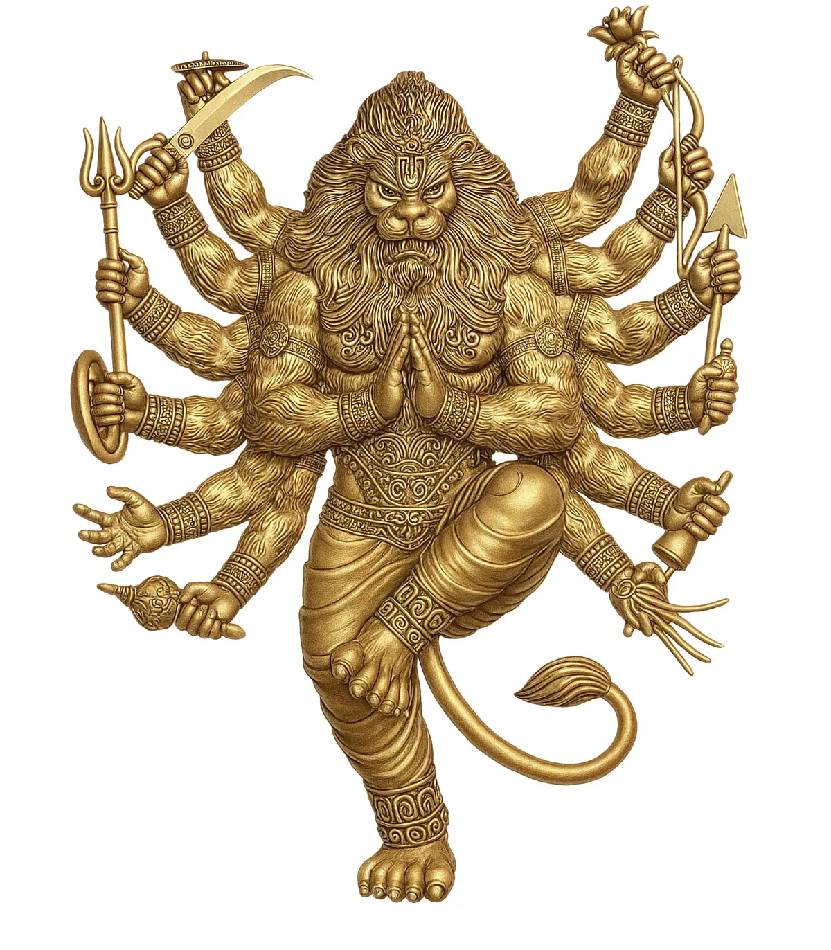 Narasimha Deva 3D Gold Model 3d Print Design Cad File